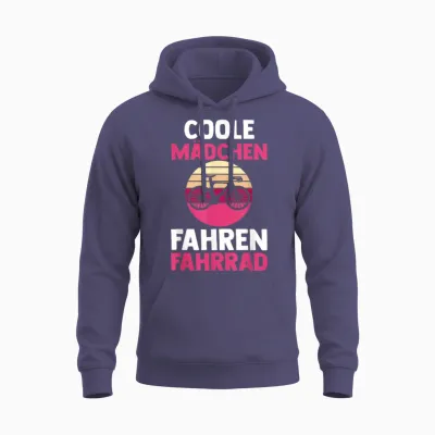 Fahrradfahrer Coole Mädchen Fahren Fahrrad Unisex Hoodie - Heather Sport Dark Navy