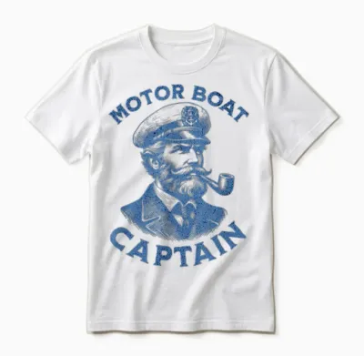 Funny Motor Boat Captain Unisex T-Shirt - White