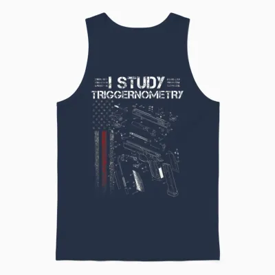 I Study Triggernometry Gun Veteran Christmas Unisex Tank Top - Navy