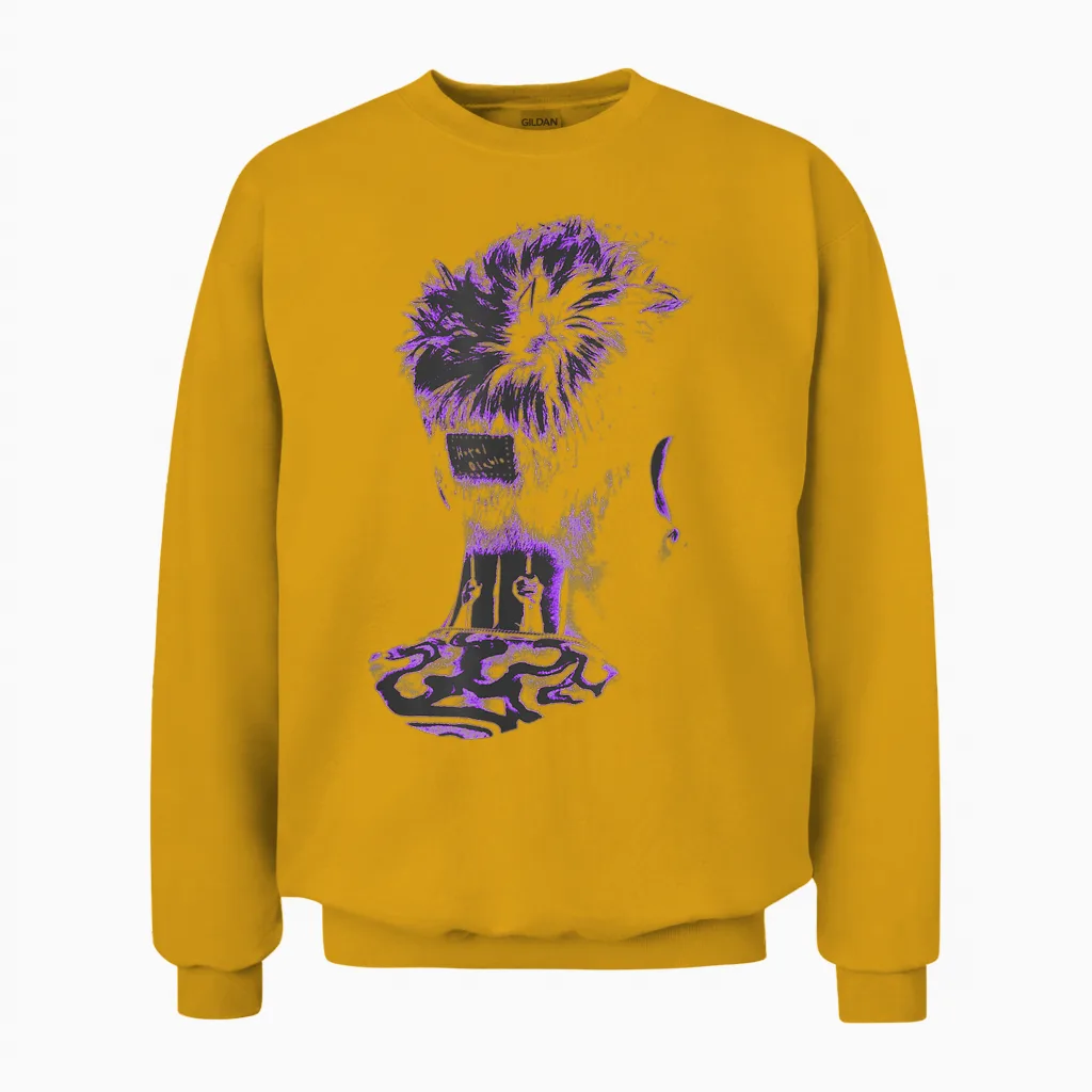 Official Machine Gun Kelly Hotel Diablo Black T-Shirt, Black Unisex Sweatshirt in Gold