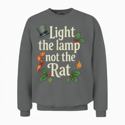 Light the Lamp Not the Rat Funny Christmas Matching Family Unisex Sweatshirt - Graphite Heather