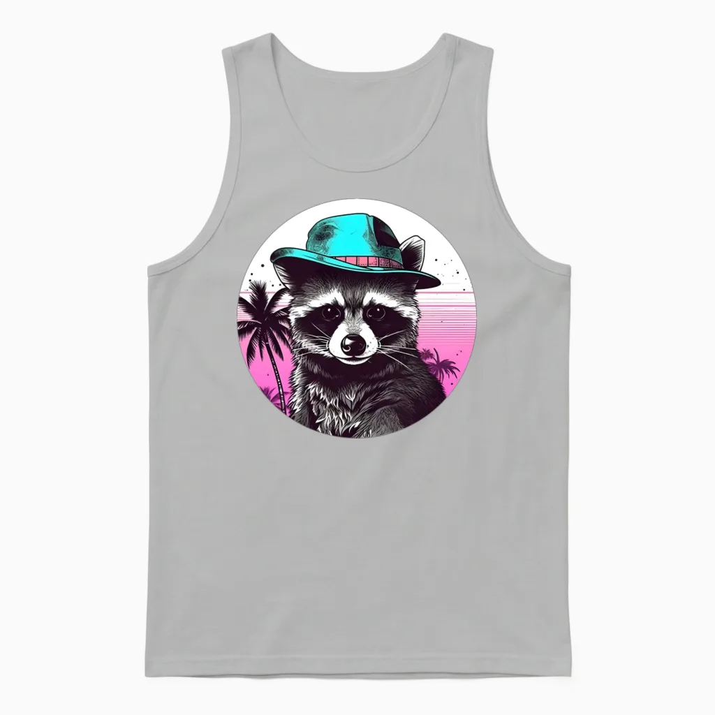 Style Raccoon Lovers Retro Unisex Tank Top - Ash