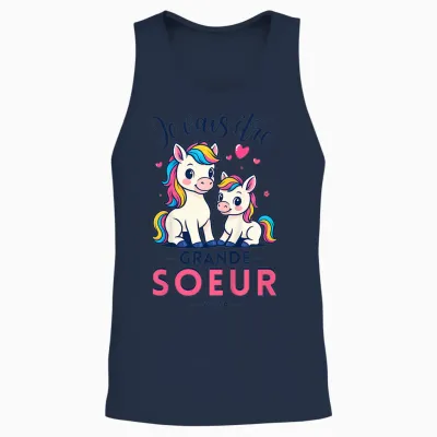 Child Future Big Sister 2026 Daughter Future Sister Announcement Gift Unisex Tank Top - Navy