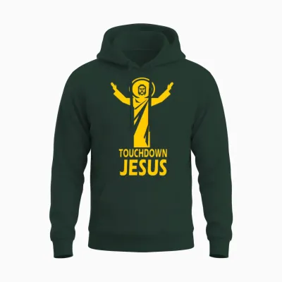 Touchdown Jesus Unisex Hoodie - Forest