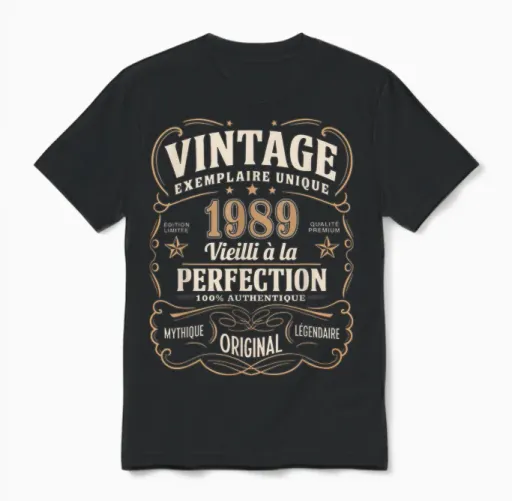 36 Years Man 1989 Birthday T Shirt 36 Years Man 1989 T-Shirt, Black, S Unisex T-Shirt - Black
