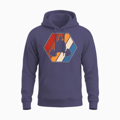 Gym Retro Unisex Hoodie - Heather Sport Dark Navy