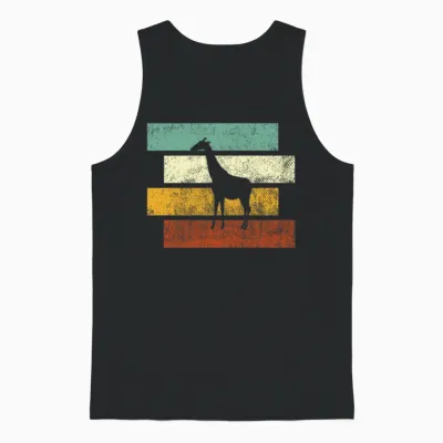 Giraffe Retro Unisex Tank Top - Black