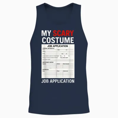 Job Application Funny Scary Halloween Costume Trick or Treat Unisex Tank Top - Navy