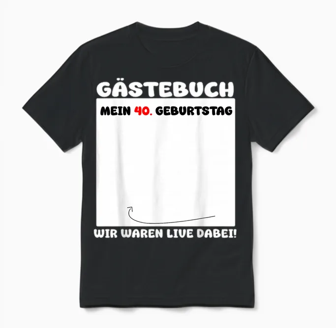 40th Birthday Guest Book Man Woman 40 Years 1985list T-Shirt, Black, S Unisex T-Shirt in Black