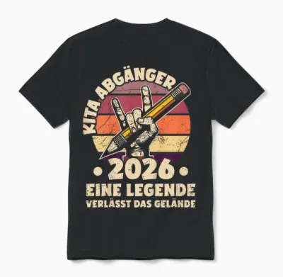 Kinder Kita Abgänger 2026 | Eine Legende Verlässt Das Gelände Unisex T-Shirt - Black