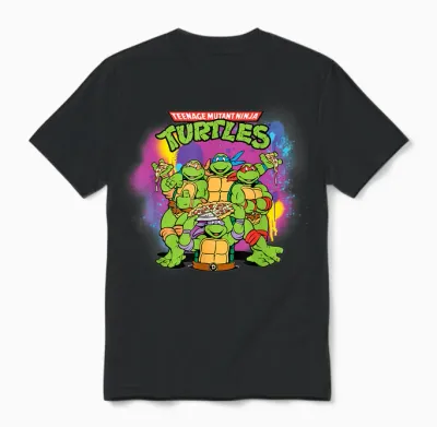 Mademark X Teenage Mutant Ninja Turtles - Original Teenage Mutant Ninja Turtles Colorful Painted Unisex T-Shirt - Black