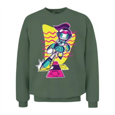 Dance Robot Retro Unisex Sweatshirt - Military Green