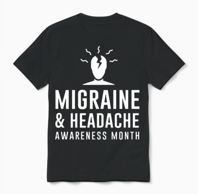 Migraine and Headache Awareness Month Boy Unisex T-Shirt in Black
