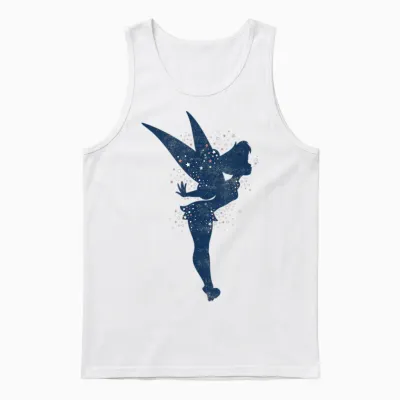 Disney Peter Pan Tinkerbell Americana Shadow Graphic Unisex Tank Top - White