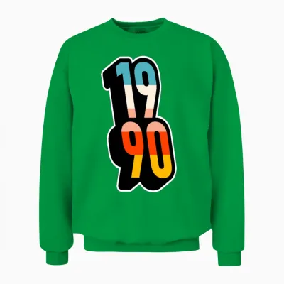 1990 Retro Stripes Unisex Sweatshirt - Irish Green