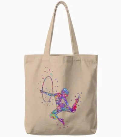 Gymnastics Girl Tote Bags - Natural