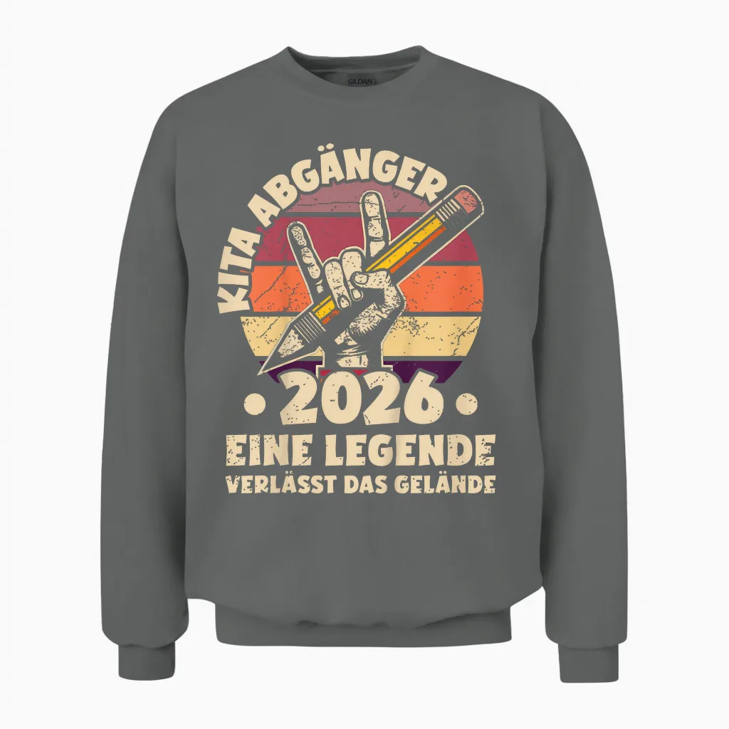 Kinder Kita Abgänger 2026 | Eine Legende Verlässt Das Gelände Unisex Sweatshirt in Graphite Heather