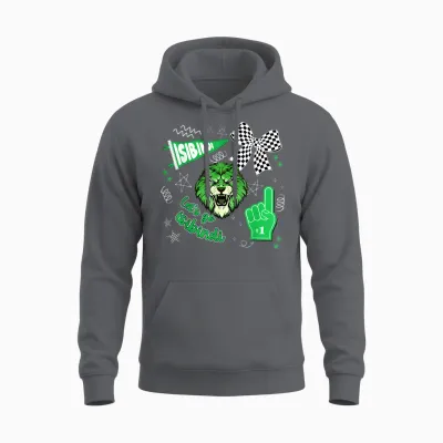 Let's Go Isibindi Retro Cheering School Spirit Unisex Hoodie - Charcoal