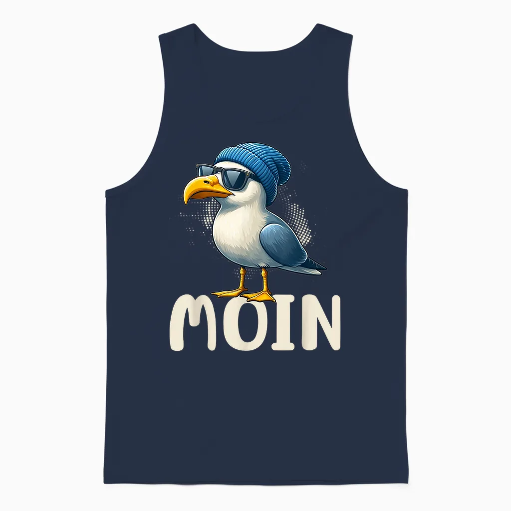 T-Shirt Moin Seagulls North Germany Greetings Baltic Sea North Sea Moin Greetings Unisex Tank Top in Navy