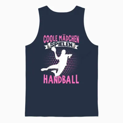 Handballer Women's Children's Cool Girls Playing Handball T-Shirt, Black Unisex Tank Top - Navy