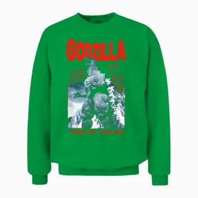 Godzilla King of the Monsters Tokyo Japan Red Text Movie Unisex Sweatshirt - Irish Green