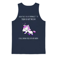 Back the Fuck Up Sprinkle Tits Today Is Not the Da Unisex Tank Top - Navy – 1