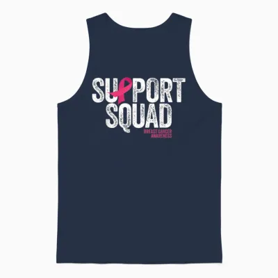 Breast Cancer Shirts Support Squad Breast Cancer Awareness Unisex Tank Top - Navy