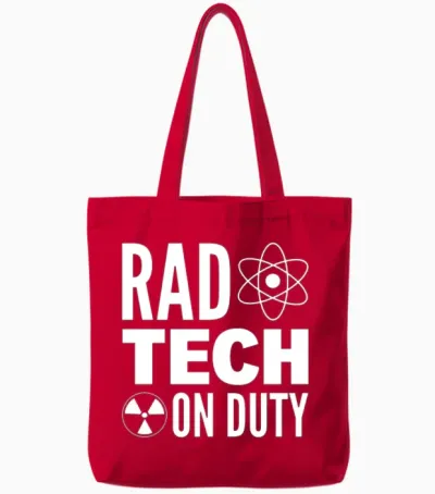 Funny Rad Tech Radiology Technician Tote Bags - Red