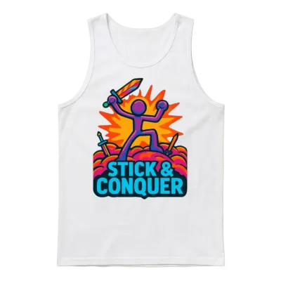 Heroic Stickman Gaming Unisex Tank Top - White