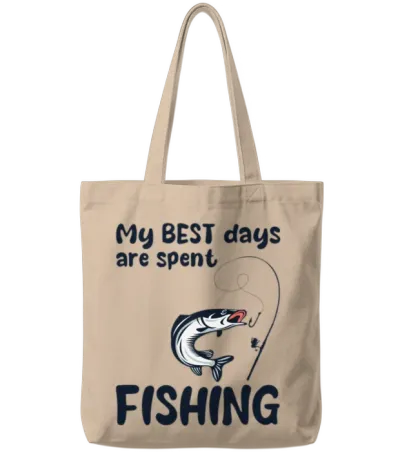 My Best Days...fishing - Fishing Design Tote Bags - Natural