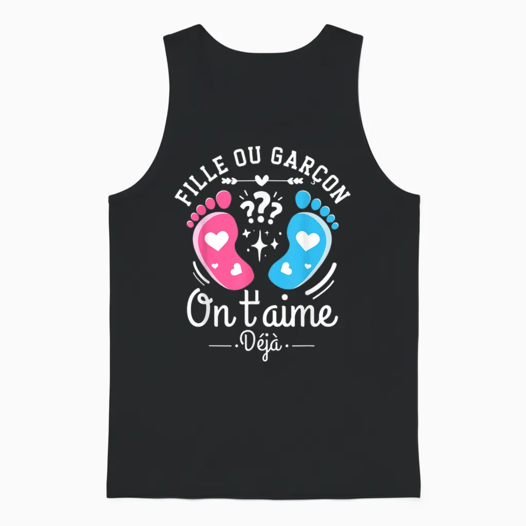 Announcement Gender Reveal Party Original Gift Unisex Tank Top in Black