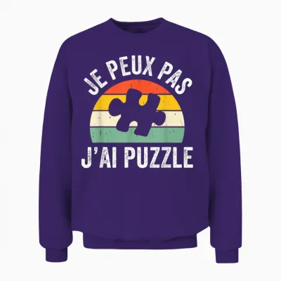 Je Peux Pas J'ai Puzzle Pièce Puzzles De Loisir Unisex Sweatshirt - Purple