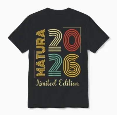 Matura 2026 Geschafft Retro Maturaabschluss Unisex T-Shirt - Black