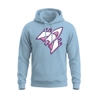 Classic Retro Game Spaceship Unisex Hoodie - Light Blue