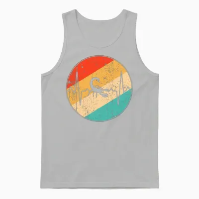Cancer Retro Heartbeat Unisex Tank Top - Ash