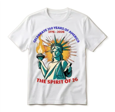 Celebrate 250 Years of America -The Spirit of 26 Unisex T-Shirt - White