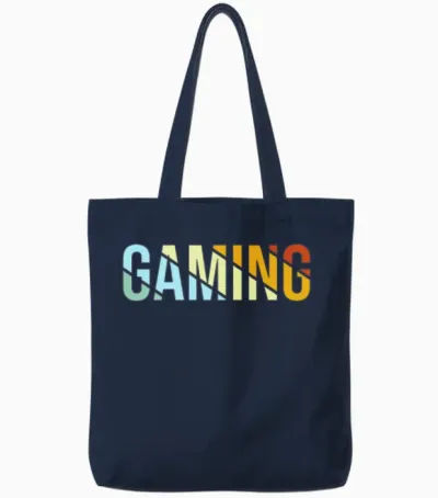 Gaming Retro Tote Bags - Navy