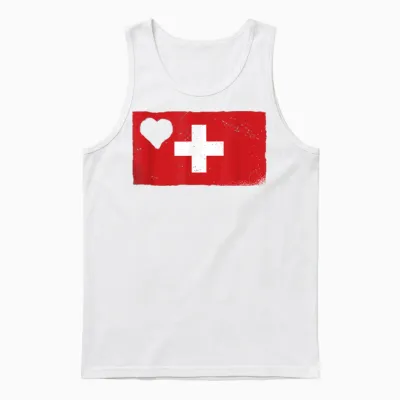 Pride Schweiz Flagge Schweiz Herz Schweiz Wurzeln Stolz Unisex Tank Top - White