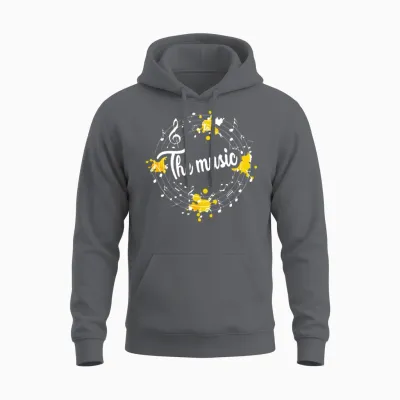 Face the Music Funny Unisex Hoodie - Charcoal