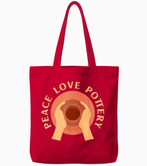 Töpfern Töpferei Töpfer Töpferin Lustiges Töpfern Tote Bags in Red