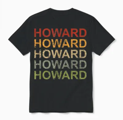 Retro Howard Personalised Howard Name Man Howard T-Shirt, Black Unisex T-Shirt - Black