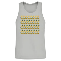 Yellow Retro Ananases Pattern Unisex Tank Top - Ash – 2
