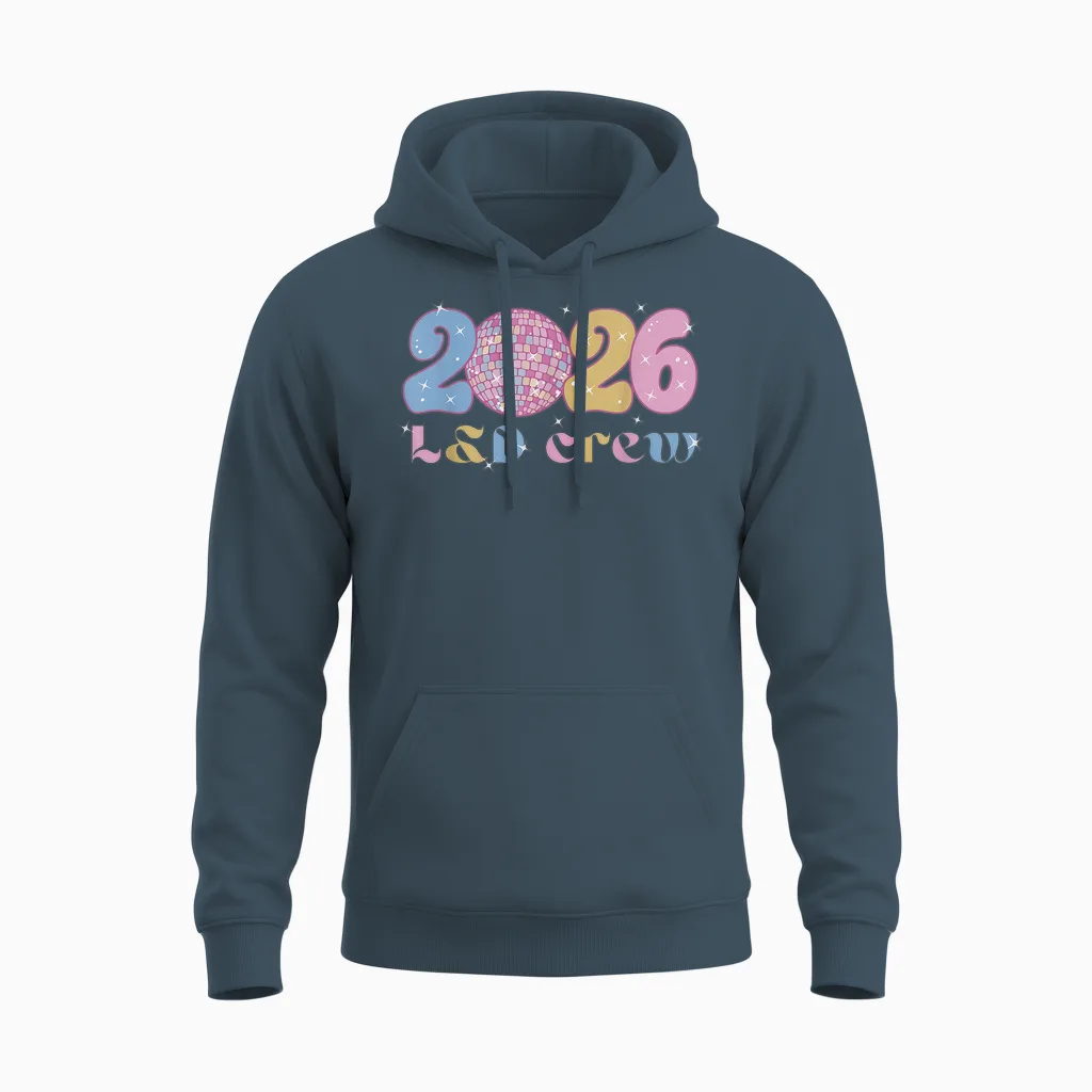 2026 L&d Crew New Years Eve Labor and Delivery Obgyn Nurse Unisex Hoodie in Dark Heather