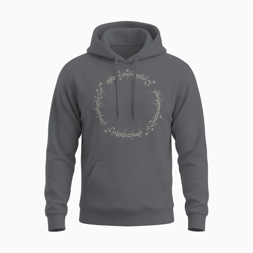 The Lord of the Rings One Ring to Rule Them All Unisex Hoodie in Charcoal