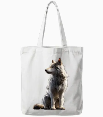 Loup Motif J'aime Les Loups Meute De Loups Loup Sauvage Manche Longue Tote Bags - White