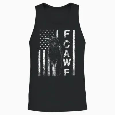 Funny F Caw F Crow with Usa Unisex Tank Top - Black