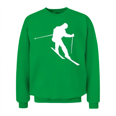 Skiing Silhouette Ski Unisex Sweatshirt - Irish Green