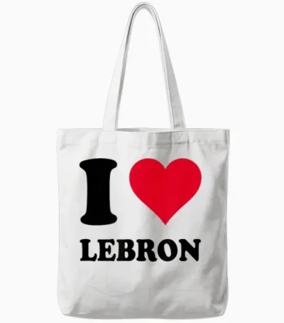 I Love Lebron T-Shirt, White, S Tote Bags - White