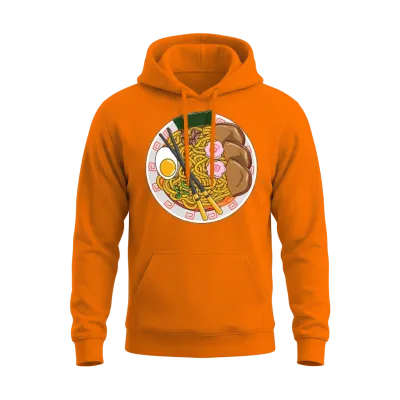 Funny Ramen Noodles Japanese Food Lover Chef Gift Unisex Hoodie - Safety Orange