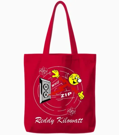 Reddy Kilowatt Electric Tote Bags - Red